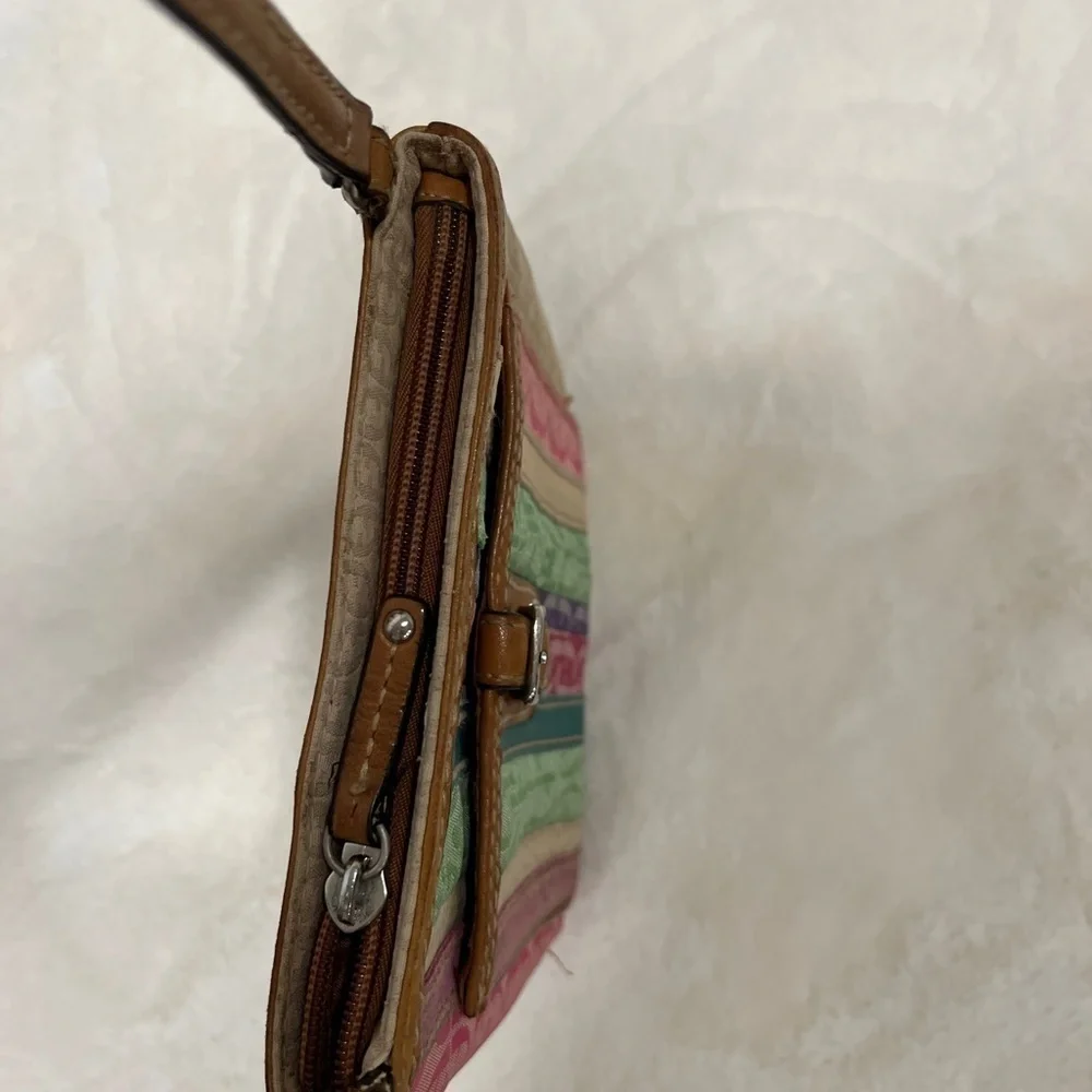 3/$25 Sale🎈Fossil Canvas & Leather trim Brown Crossbody Bag
